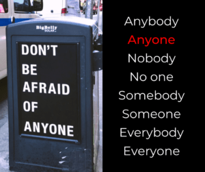 Anybody, anyone, nobody, no one, somebody, someone, everybody, everyone – AIRC368