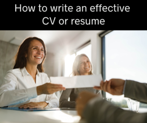 How to write an effective CV or resume – AIRC463